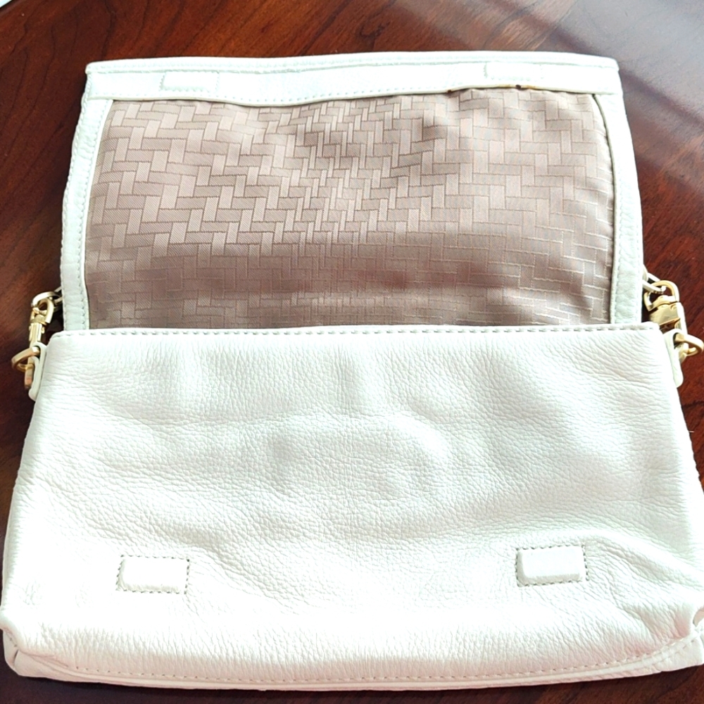 Cole Haan Off White Leather Clutch/Shoulder Bag - Picture 2 of 6
